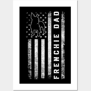 Frenchie Dad American Flag French Bulldog Dog Posters and Art